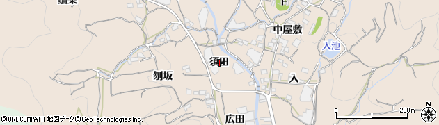 愛知県蒲郡市坂本町須田周辺の地図
