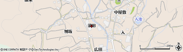 愛知県蒲郡市坂本町（須田）周辺の地図