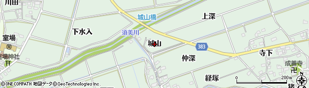 愛知県西尾市平原町（城山）周辺の地図