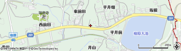 愛知県常滑市檜原東前田38周辺の地図