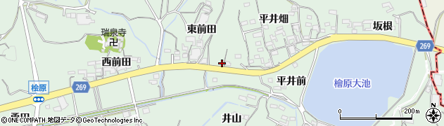 愛知県常滑市檜原東前田39周辺の地図
