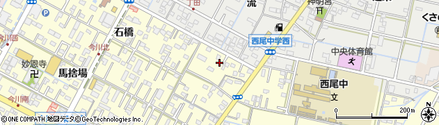 愛知県西尾市今川町（元川原）周辺の地図