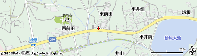 愛知県常滑市檜原東前田12周辺の地図
