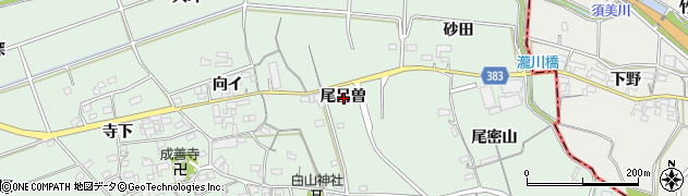 愛知県西尾市平原町尾呂曽周辺の地図