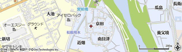 愛知県豊川市松原町（京田）周辺の地図
