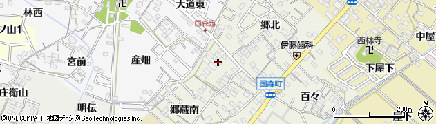 愛知県西尾市国森町郷蔵南12周辺の地図