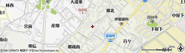 愛知県西尾市国森町郷蔵南4周辺の地図