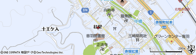 愛知県豊川市赤坂町紅里周辺の地図