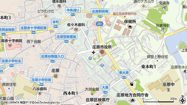 〒727-0012 広島県庄原市中本町の地図