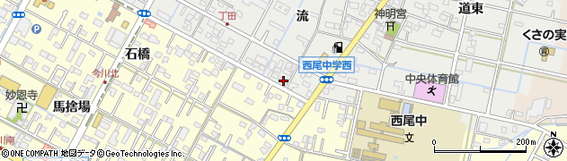 愛知県西尾市丁田町流67周辺の地図