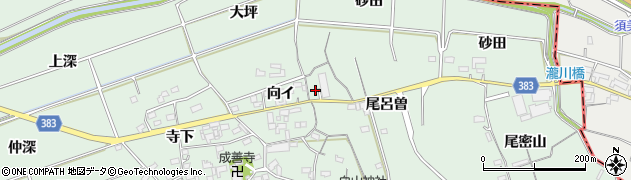 愛知県西尾市平原町尾呂曽7周辺の地図