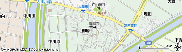 愛知県西尾市高河原町周辺の地図