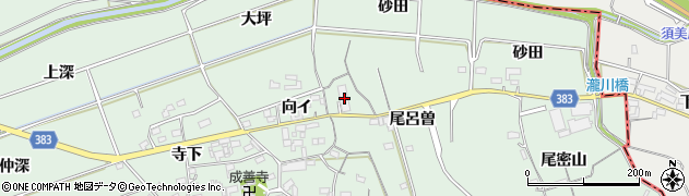 愛知県西尾市平原町尾呂曽10周辺の地図