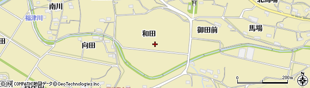 愛知県新城市中宇利和田周辺の地図
