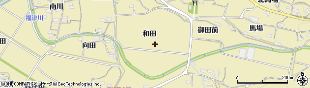 愛知県新城市中宇利（和田）周辺の地図