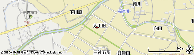 愛知県新城市中宇利（大工田）周辺の地図