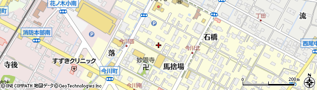 愛知県西尾市今川町（馬捨場）周辺の地図