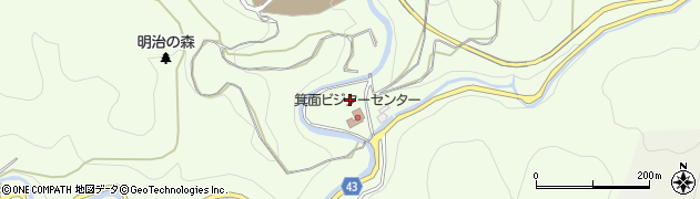 大阪府箕面市箕面周辺の地図
