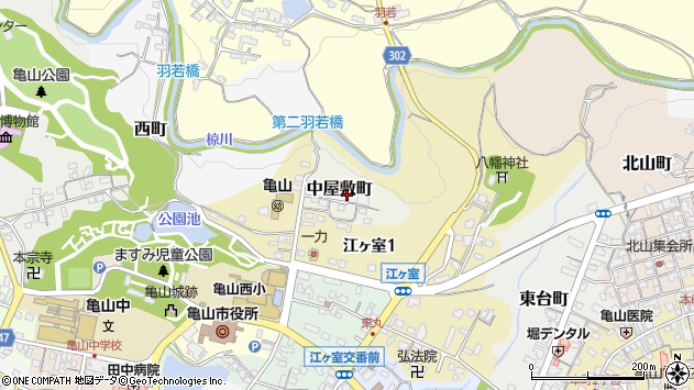 〒519-0127 三重県亀山市中屋敷町の地図