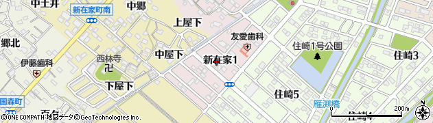 愛知県西尾市新在家周辺の地図