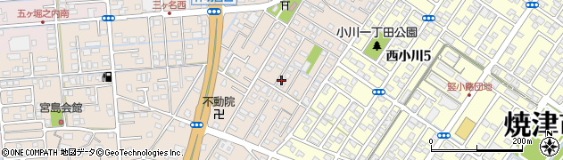 静岡県焼津市三ケ名周辺の地図