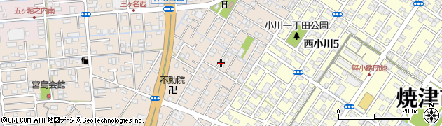 静岡県焼津市三ケ名周辺の地図
