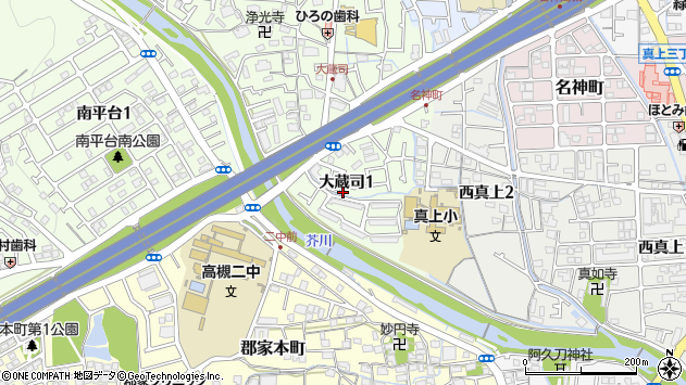 〒569-1034 大阪府高槻市大蔵司の地図
