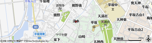 愛知県西尾市楠村町（清水）周辺の地図