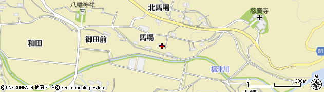 愛知県新城市中宇利（馬場）周辺の地図
