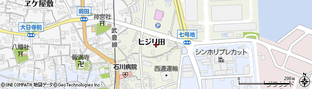 愛知県知多郡武豊町ヒジリ田周辺の地図