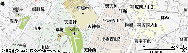 愛知県西尾市楠村町（天神東）周辺の地図