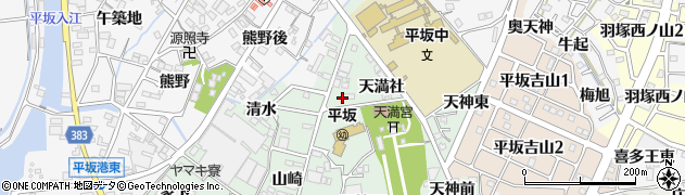 愛知県西尾市楠村町（北巴）周辺の地図