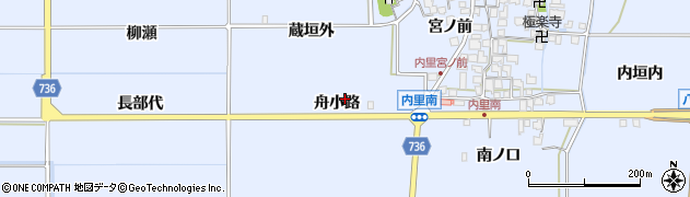 京都府八幡市内里（舟小路）周辺の地図