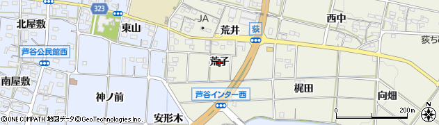 愛知県幸田町（額田郡）荻（荒子）周辺の地図