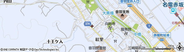 愛知県豊川市赤坂町紅里8周辺の地図