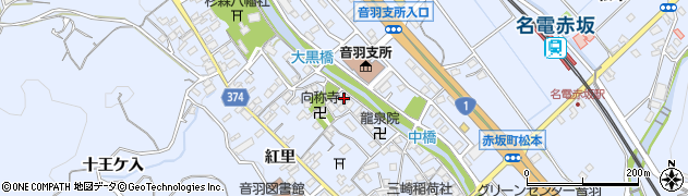 愛知県豊川市赤坂町（東裏）周辺の地図