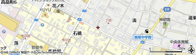 愛知県西尾市丁田町流12周辺の地図