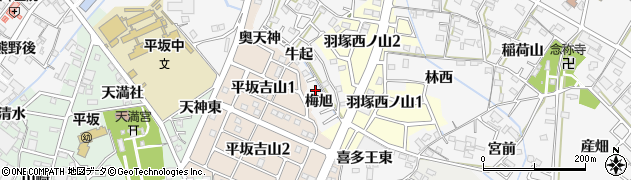 愛知県西尾市平坂町梅旭31周辺の地図