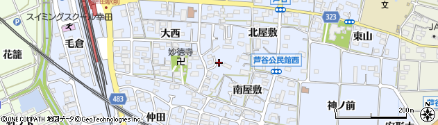 愛知県幸田町（額田郡）芦谷周辺の地図