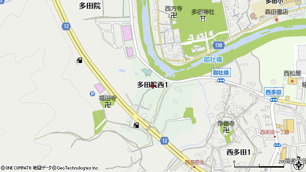 〒666-0128 兵庫県川西市多田院西の地図