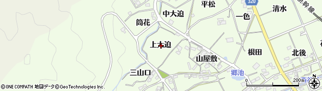 愛知県額田郡幸田町六栗上大迫周辺の地図