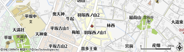 愛知県西尾市羽塚西ノ山周辺の地図