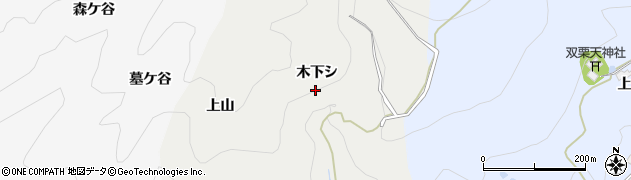京都府綴喜郡宇治田原町荒木木下シ周辺の地図