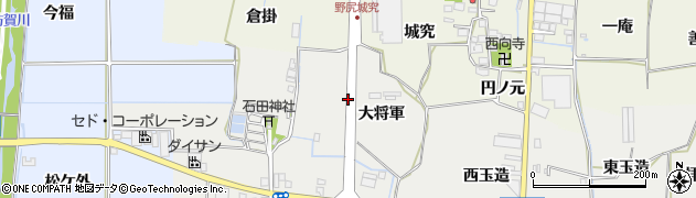 京都府八幡市岩田（大将軍）周辺の地図