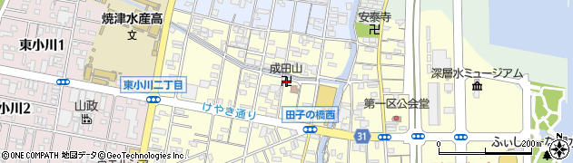 焼津市役所　小川新地コミュニティ防災センター周辺の地図