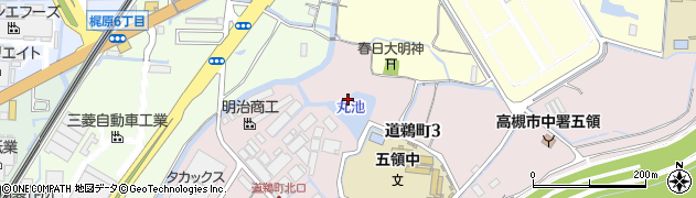 大阪府高槻市道鵜町3丁目周辺の地図