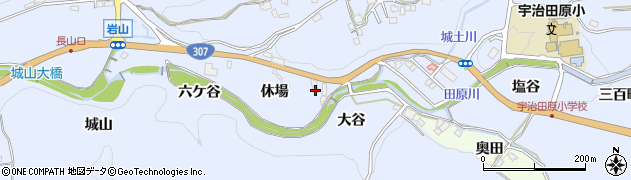 京都府綴喜郡宇治田原町岩山休場周辺の地図