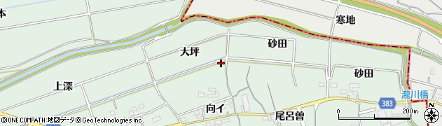 愛知県西尾市平原町周辺の地図