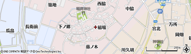 愛知県豊川市江島町（稲場）周辺の地図