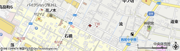 愛知県西尾市丁田町流9周辺の地図
